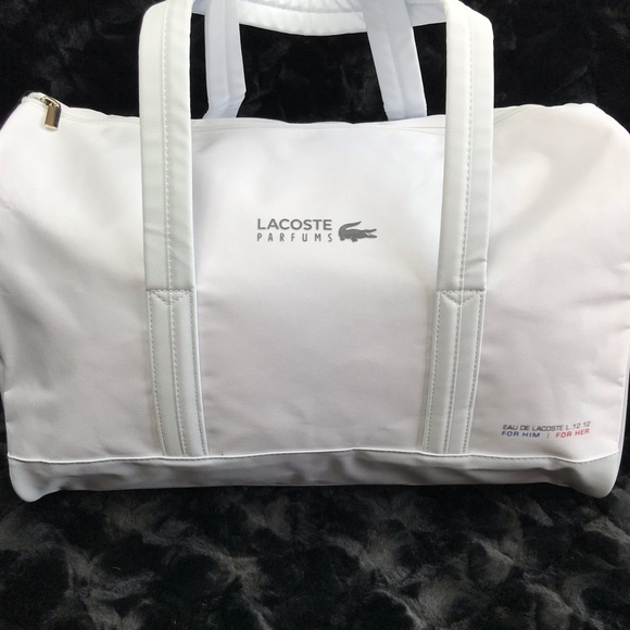 Lacoste Bags Lacoste Bag Gym Duffle Sports Weekender White New